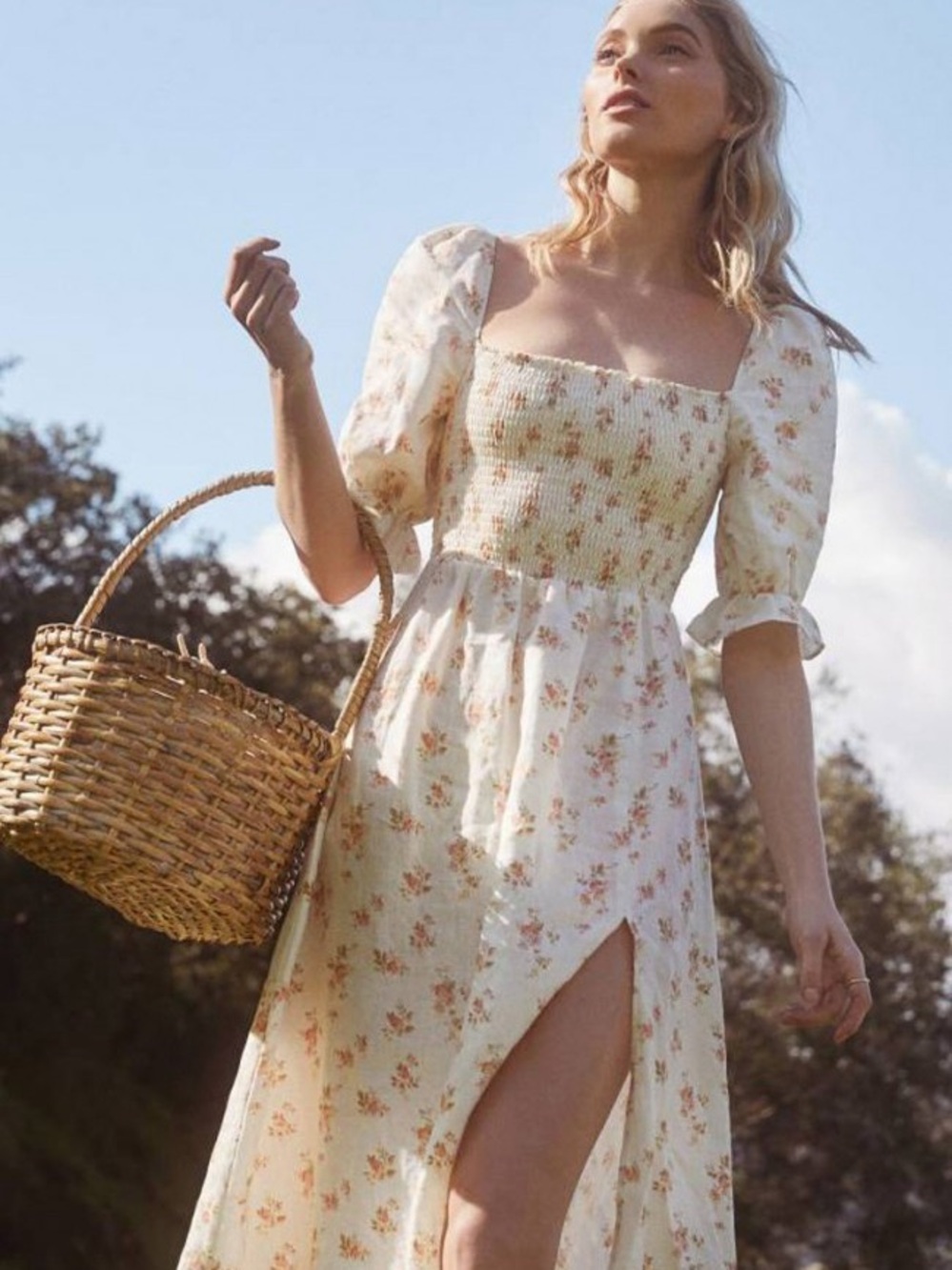 REFORMATION Marabella Linen Dress In Mildred - 100% Linen - Picture 2 of 4